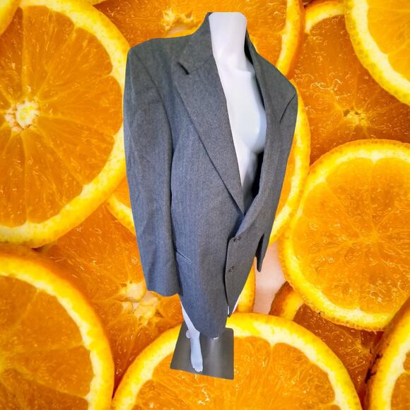 Burberry Gray 2 Button Blazer 100% Wool Blazer - Picture 1 of 6